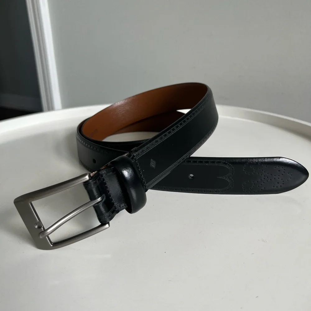 NEW Men’s Wearhouse Black Genuine Leather Italy Belt Size 36